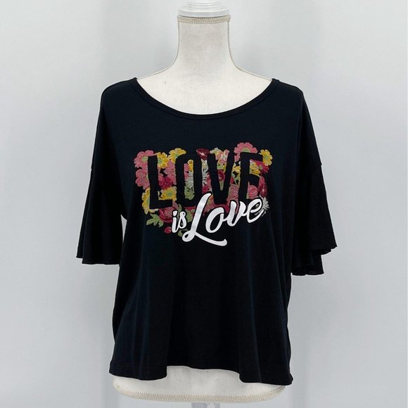 Jessica Simpson Tops - Jessica Simpson Black Jerilyn Love is Love Tee